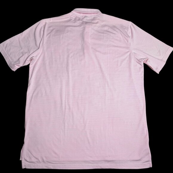 Peter Millar Summer Comfort Pink Stripe Performance Golf Polo Shirt Mens XL - Picture 3 of 10